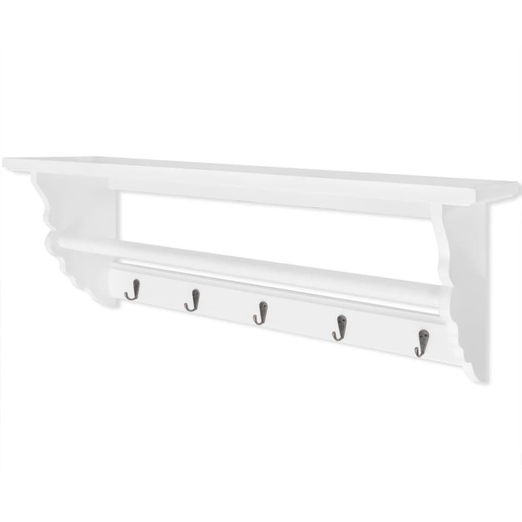 Porte-Manteau Mural Baroque Blanc