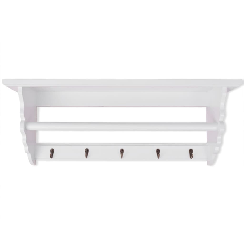Porte-Manteau Mural Baroque Blanc
