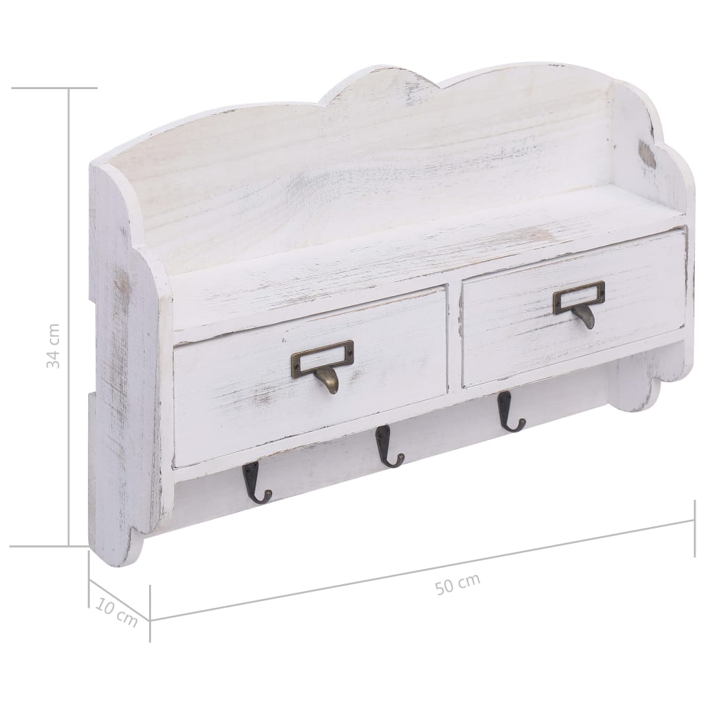 Porte-Manteau Mural Bois Blanc