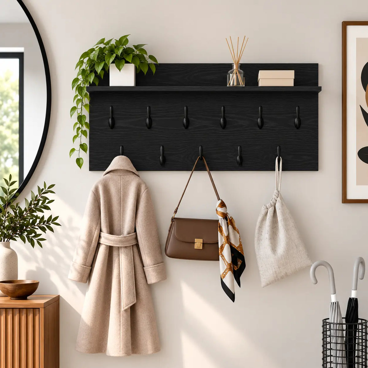 Porte-Manteau Mural Bois