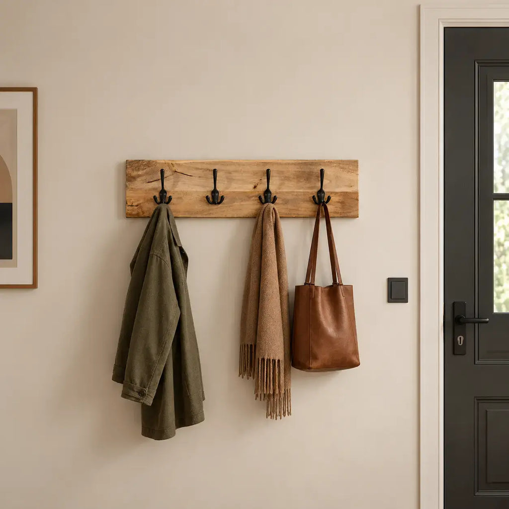 Porte-Manteau Mural Bois Massif