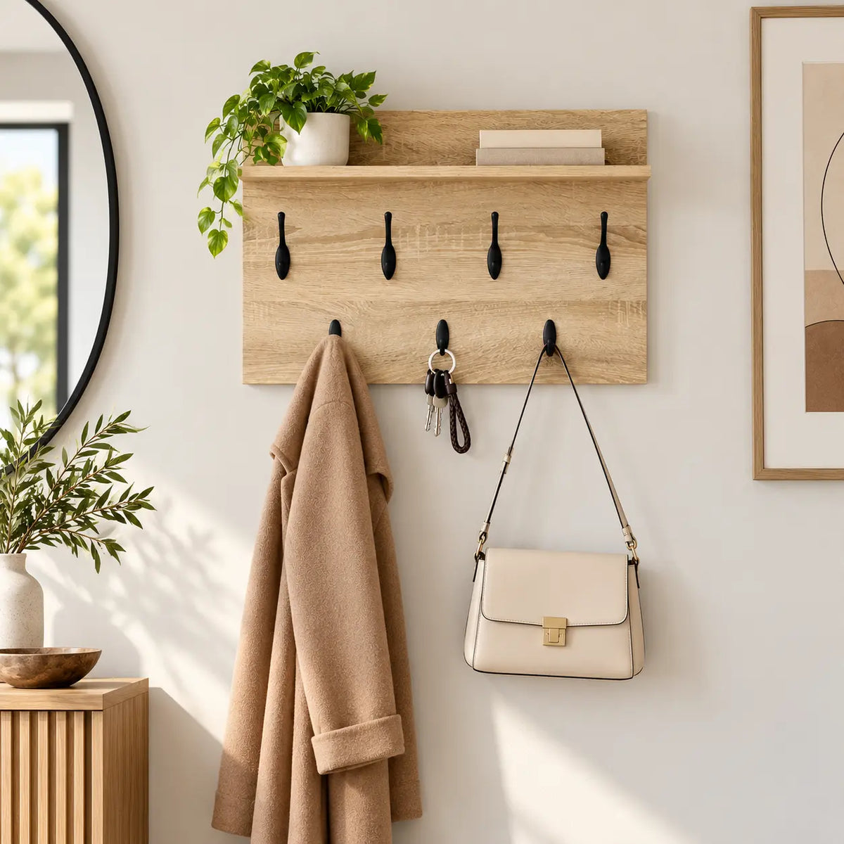 Porte-Manteau Mural Bois