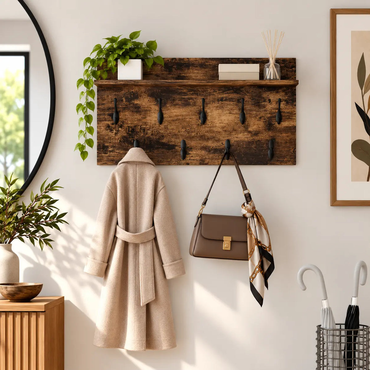 Porte-Manteau Mural Bois
