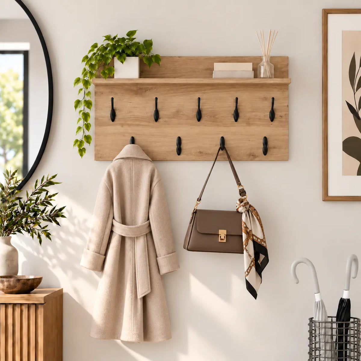 Porte-Manteau Mural Bois