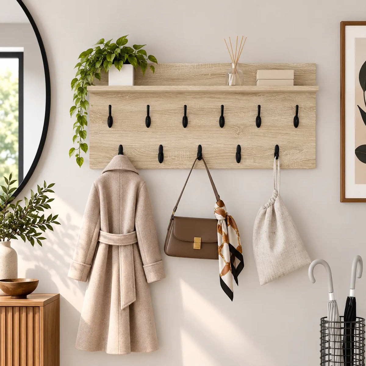 Porte-Manteau Mural Bois