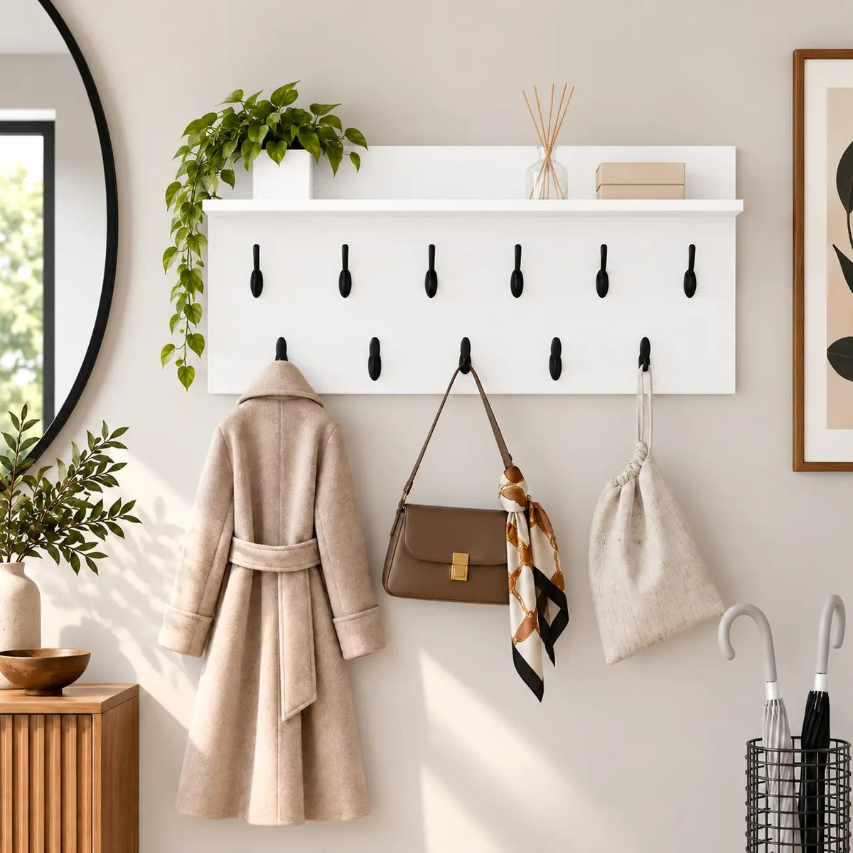 Porte-Manteau Mural Bois