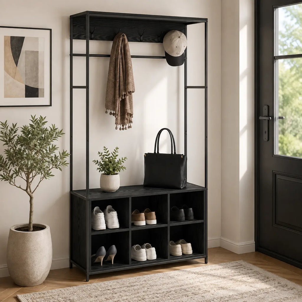 Porte-Manteau avec Banc à Chaussures