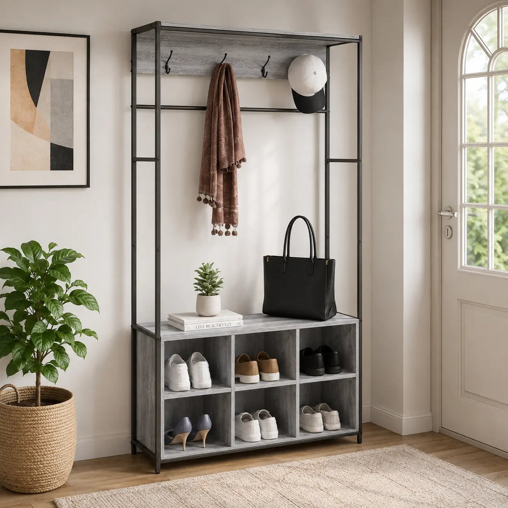 Porte-Manteau avec Banc à Chaussures